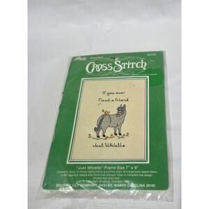 Vintage Lily Cross Stitch Kit Frame Size 7" x 9" "Just Whistle' 1981